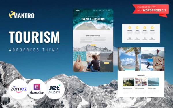 Mantro – Tourism One Page Modern WordPress Elementor Theme WordPress Theme