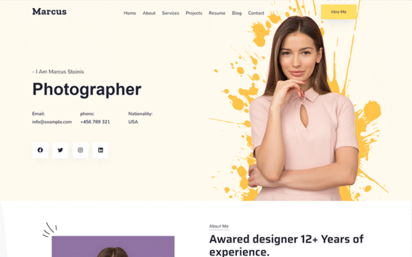 Marcus – Personal Portfolio WordPress Theme