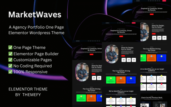 MarketWaves – Agency Portfolio Elementor Wordpress Theme WordPress Theme