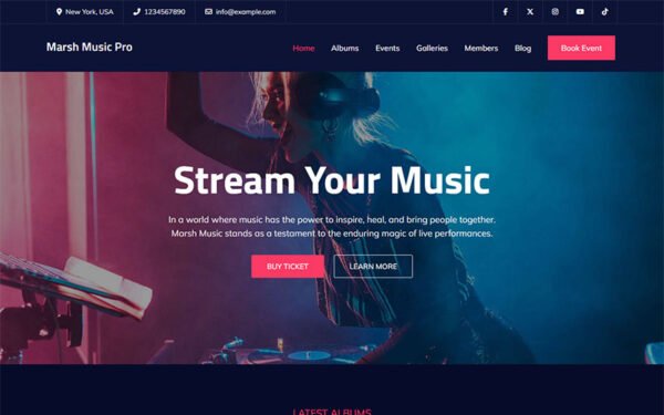 Marsh Music Pro – Elementor Based Music WordPress Theme