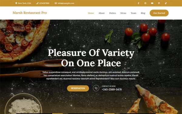 Marsh Restaurant Pro – Elementor based Restaurant WordPress Theme