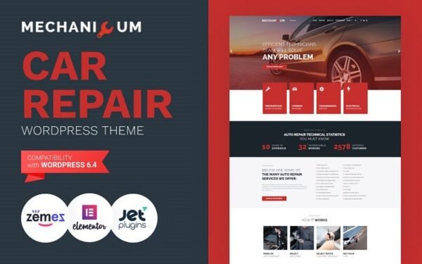 Mechanicum – Car Repair WordPress Elementor Theme WordPress Theme