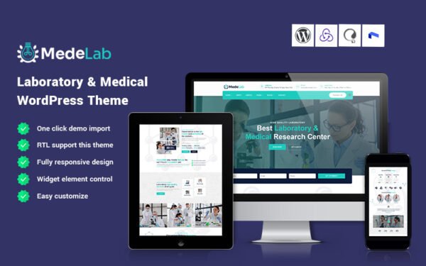 Medelab – Laboratory & Medical Research Center WordPress Theme