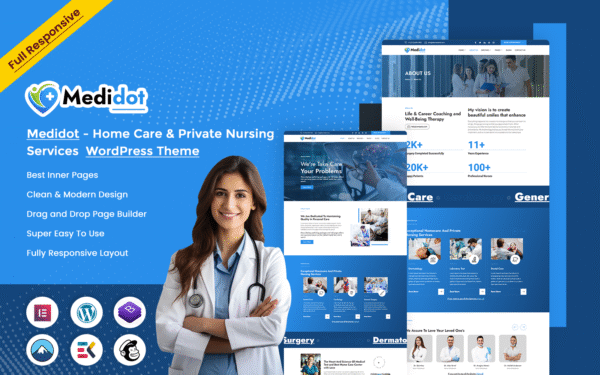 Medidot – Home Care & Private Nursing Services Wordpress Theme WordPress Theme