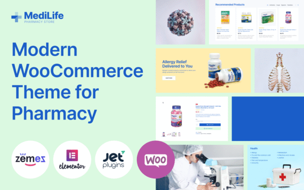 MediLife – Clean Pharmacy Elementor WooCommerce Theme