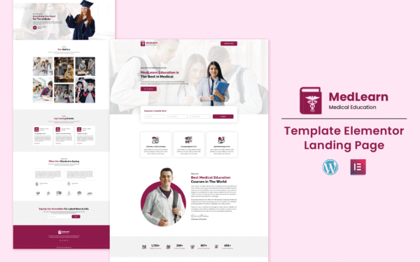 MedLearn – Medical Treatment and Education Elementor Landing Page Elementor Kit