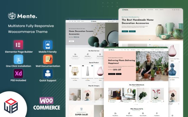 Mente – Home Decor And Interior Design Woocommerce Template WooCommerce Theme