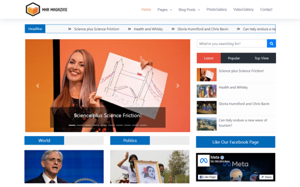 MhrMagazine – Newspaper, Blog, Journal, PhotoGallery, VideoGallery, and Magazine WordPress Theme