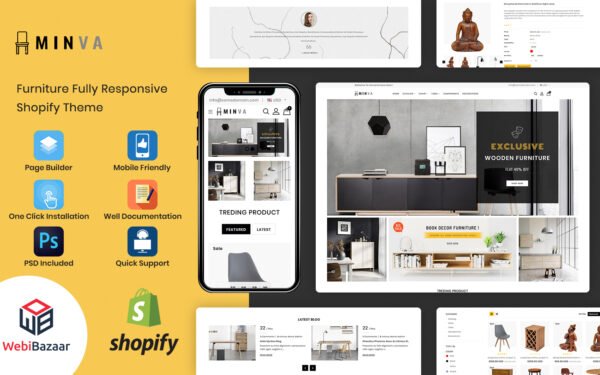 Minva – Multipurpose Furniture Store Shopify Theme