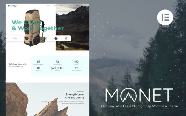 Monet – Climbing, Wild Life & Photography WordPress Theme