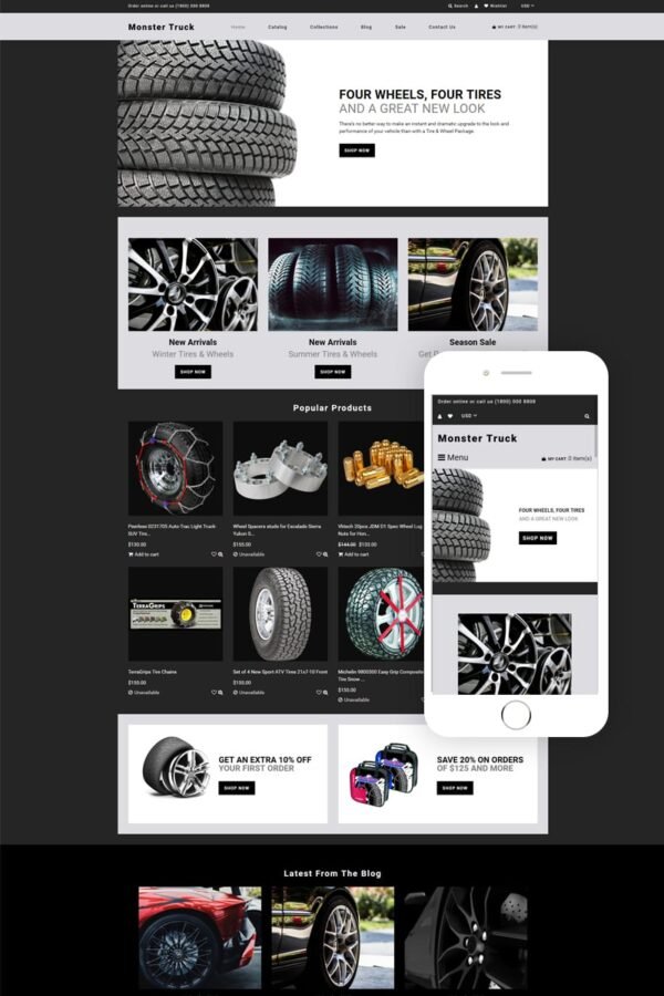 Monster Truck – Auto Parts Clean Shopify Theme