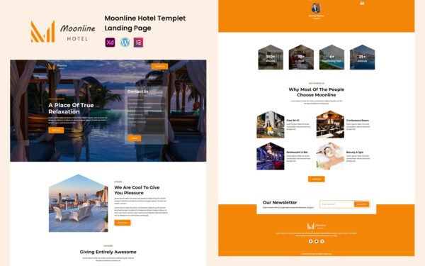 Moonline Hotel – Hotel Services Ready to Use Elementor Template Elementor Kit