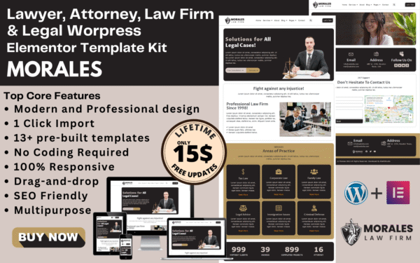 Morales – Law Firm, Attorneys, Lawyers, Consultants & Advocacy Wordpress Elementor Template Kit Elementor Kit