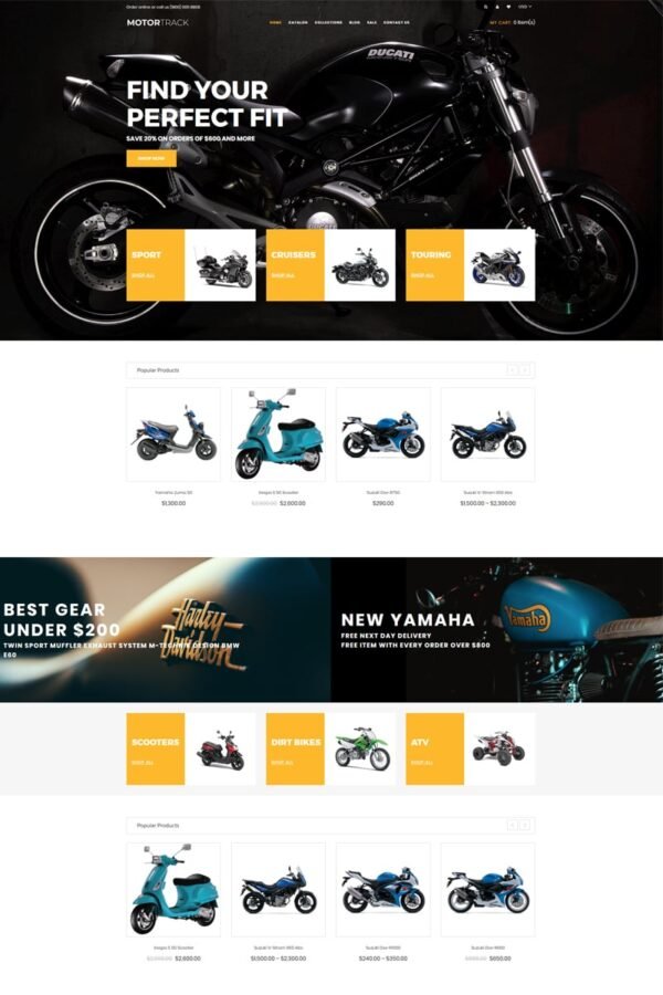 MOTORTRACK – Motorcycle Multipage Modern Shopify Theme
