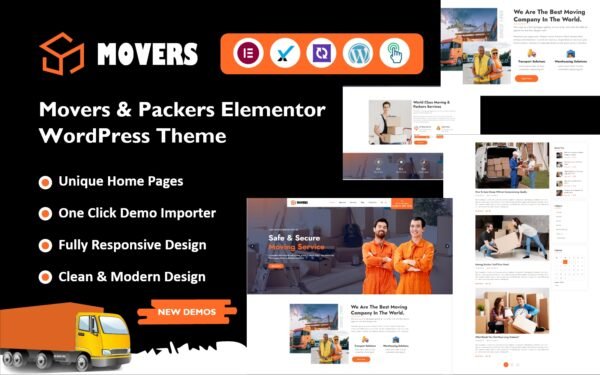 Movers Packers – Logistics Transportation Elementor WordPress Theme