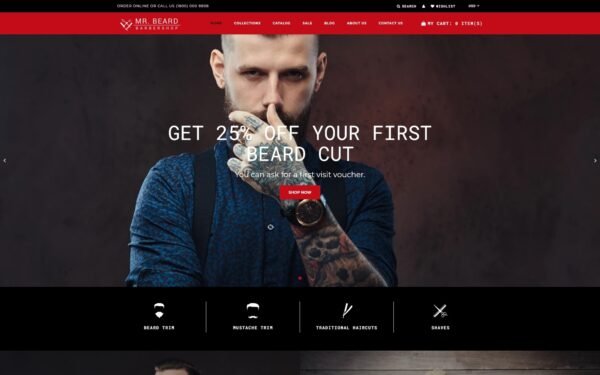 Mr Beard – Brutal Barbershop Shopify Theme