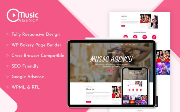 Music Agency WordPress Theme With AI Content Generator