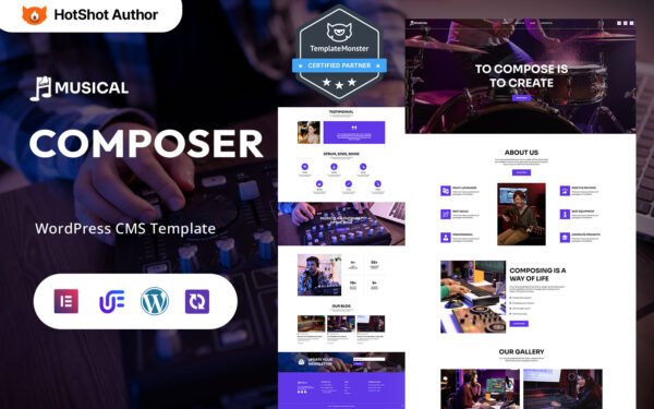 Musical – Composer And Music Portfolio WordPress Elementor Theme WordPress Theme