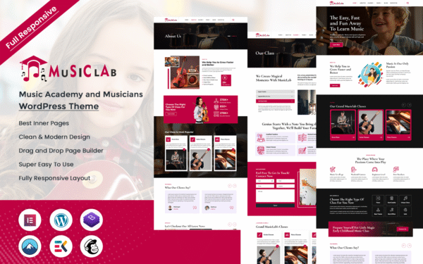 Musiclab – Music Academy and Musicians WordPress Theme