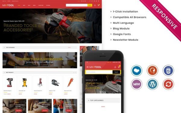 Mxtool – Tools, Equipment and Accessories Store Woocommerce WooCommerce Theme