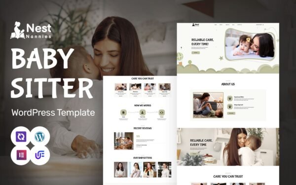 Nest Nannies – Babysitting And Nanny Agency WordPress Elementor Theme WordPress Theme