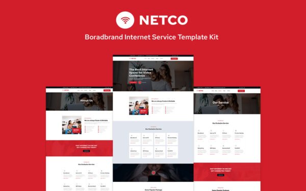 Netco – Boradband Internet Service Elementor Template Kit Elementor Kit