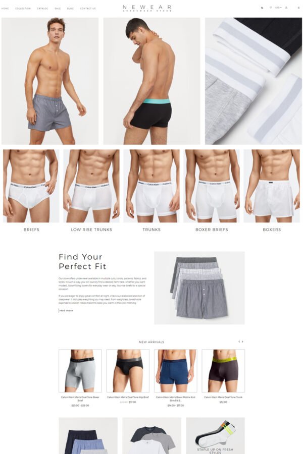 Newear – Men’s Underwear Multipage Clean Shopify Theme