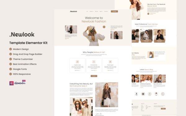 Newlook – Fashion and Clothing Elementor Template Kit Elementor Kit
