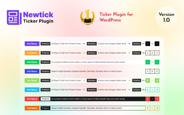 Newtick – Ticker WordPress Plugin for Sticky and Sidebar