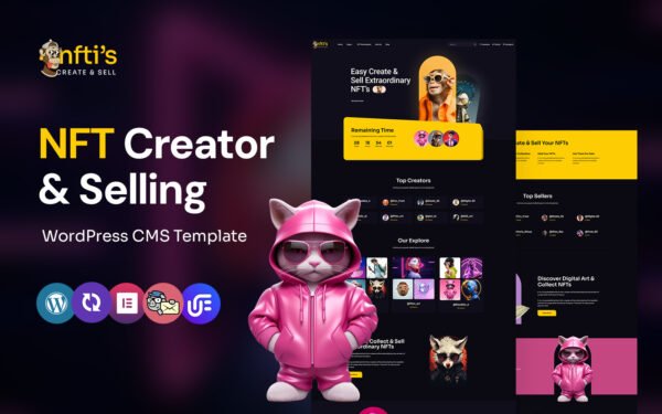 Nftis – NFT Creator Multipurpose WordPress Elementor Theme WordPress Theme