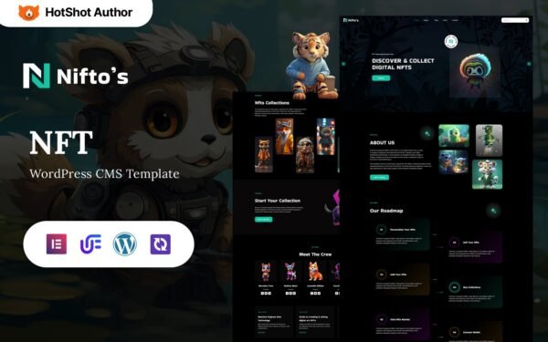 Nifto’s – NFT Artistry And Digital Creations WordPress Elementor Theme WordPress Theme