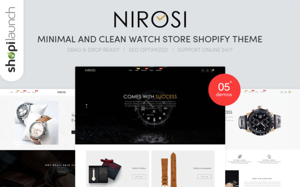 Nirosi – Minimal & Clean Watch Store Shopify Theme