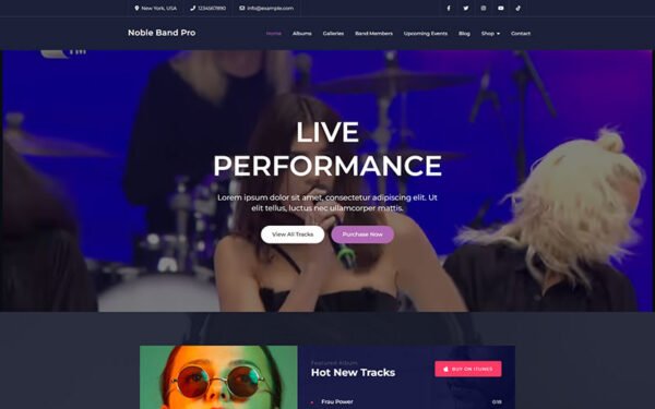Noble Band Pro – Elementor Music WordPress Theme