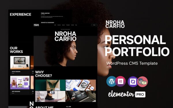 Nroha – personal portfolio WordPress Elementor Theme WordPress Theme