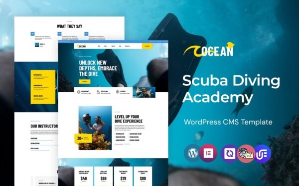 Ocean – Scuba Diving Academy And Adventure WordPress Elementor Theme WordPress Theme