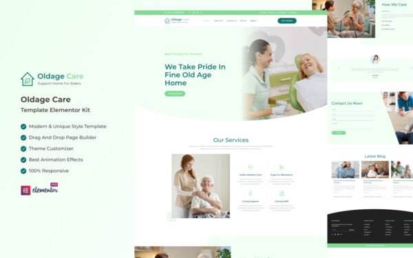OldAge – Elderly Care Elementor Kit