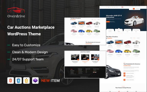 Overdrive – Car Auctions Marketplace WordPress Theme