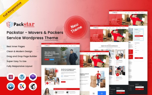 Packstar – Movers & Packers Service WordPress Theme