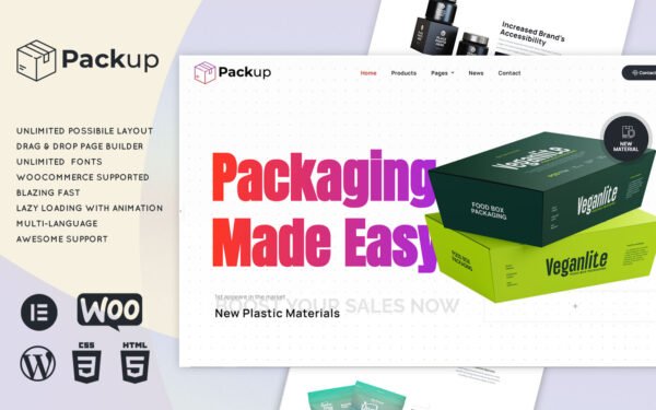 Packup – Packaging & Material WordPress Theme