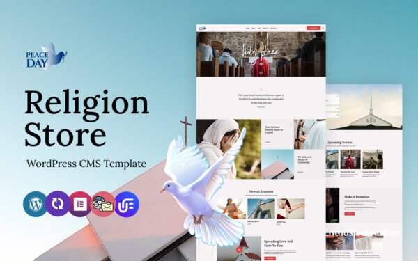 Peace Day – Religion and Buddhist Multipurpose WordPress Elementor Theme WordPress Theme