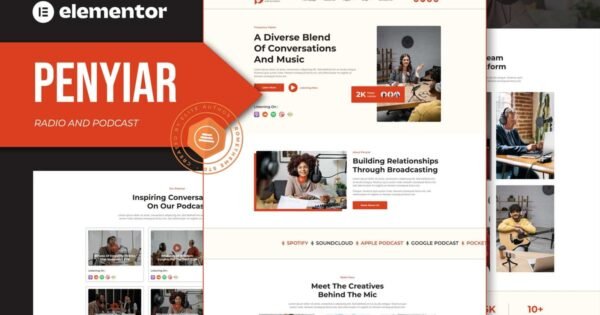 Penyiar – Radio & Podcast Elementor Template Kit