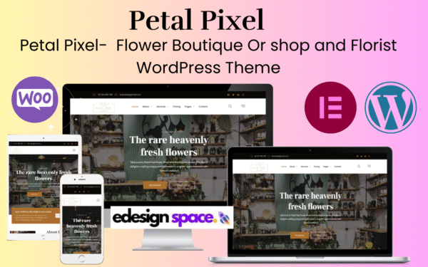 Petal Pixel – Flower Boutique or shop and florist elementor WordPress theme WordPress Theme