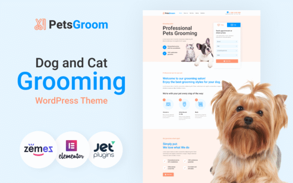 PetsGroom – Dog & Cat Grooming WordPress Theme