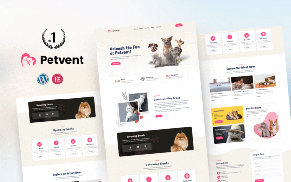 Petvent — Pet Care and Events Elementor Landing Page Elementor Kit