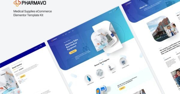 Pharmavo | Medical Supplies eCommerce Elementor Template Kit