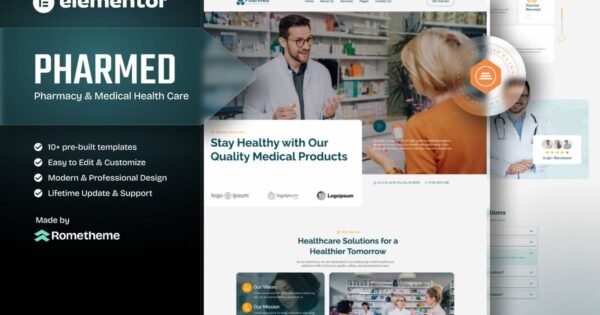 Pharmed – Pharmacy & Medical Health Care Elementor Template Kit