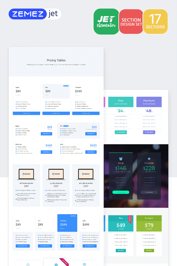 Picex – Pricing Tables Jet Sections Elementor Template Elementor Kit