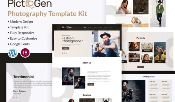 Pictogen – Creative Photography Elementor Template Kit