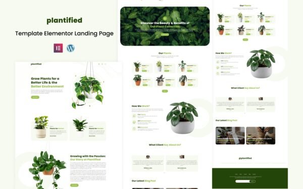 Plantified – Plant and Garden Store Elementor Landing page Elementor Kit