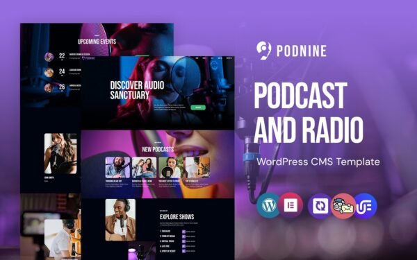 Podnine – Podcast And Radio WordPress Elementor Theme WordPress Theme